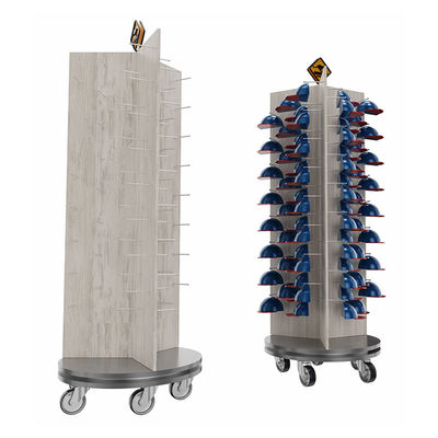 Kalite  Three Sided Rotating Display Stand Cap Display Stand With Customized Logo fabrika