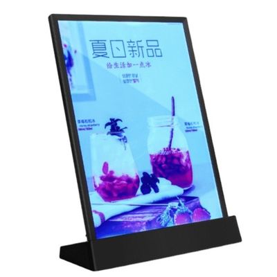 Kalite  A4 Size LED Menu Stand Countertop Acrylic Holder Display With 7 Colors fabrika