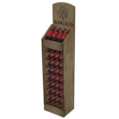 Likör Mağazası için Özelleştirilmiş Vintage Ekran Standı Pinewood Şarap Vitrin