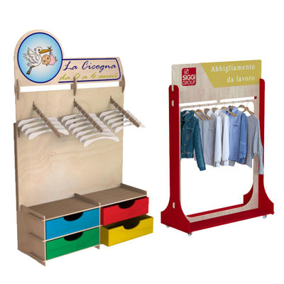 Giyim Dükkanları, Giyim ve Aksesuar Ekranları için Özel Plywood Ekran Rack
